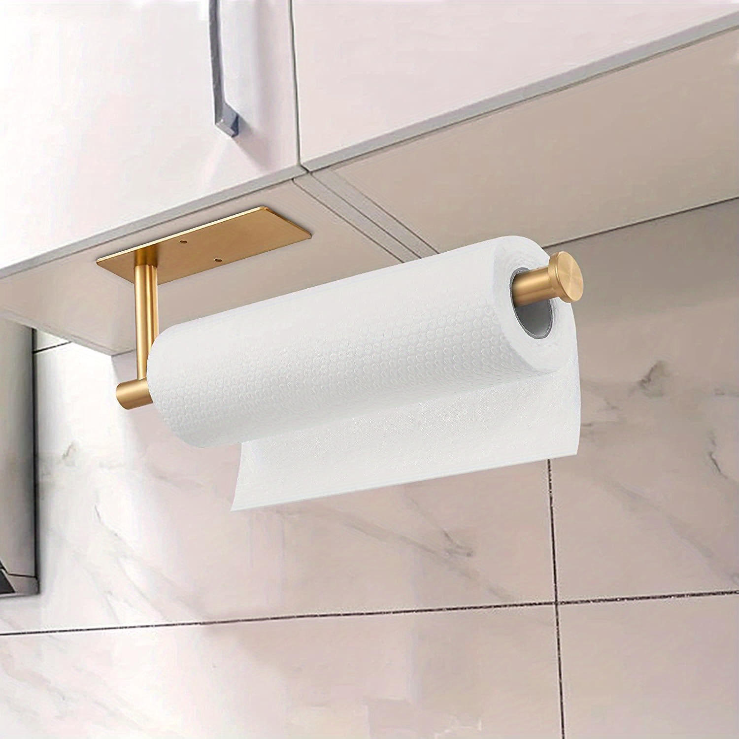 theaoo Paquete de 2 soportes para toallas de papel, soporte para toallas de  papel para debajo del gabinete para cocina, toallero de papel adhesivo