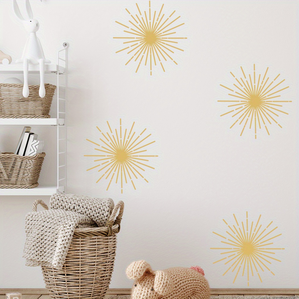 4pcs, Patterned Wall Art Sticker For Bedroom And Living Room Decoration - Add Style And Personality To