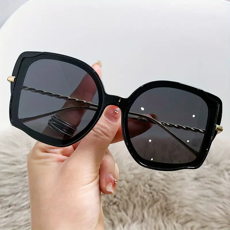 Y2k Oversized Cat Eye Fashion Sunglasses For Women Men Casual Metal Twist  Temple Gradient Glasses For Beach Party, Uv400 - Temu