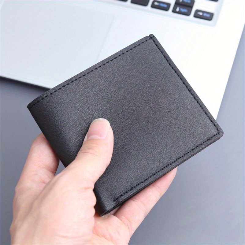 Zumeet Men Multi Card Holder Solid Colored Thick PU Leather Wallet, Black