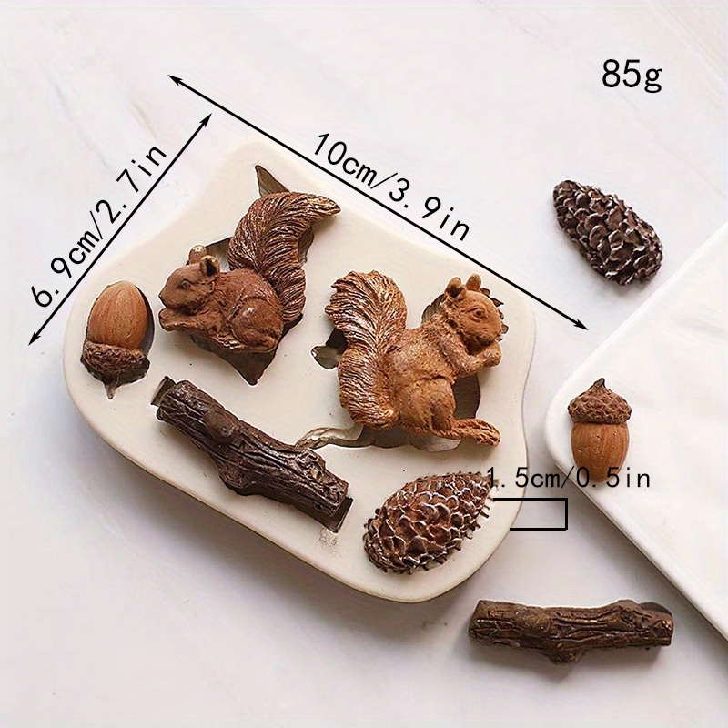 Forest Chocolate Mold Squirrel Mushroom Pine Cone Shaped - Temu