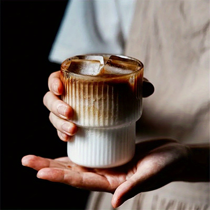 1pc Tasse À Café En Verre À Rayures Verres À Thé Boissons - Temu France