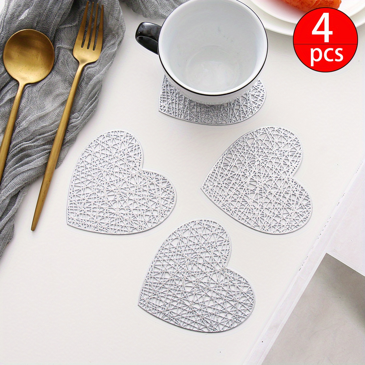 Heart Coasters and Table Mats for Weddings and Home Decor
