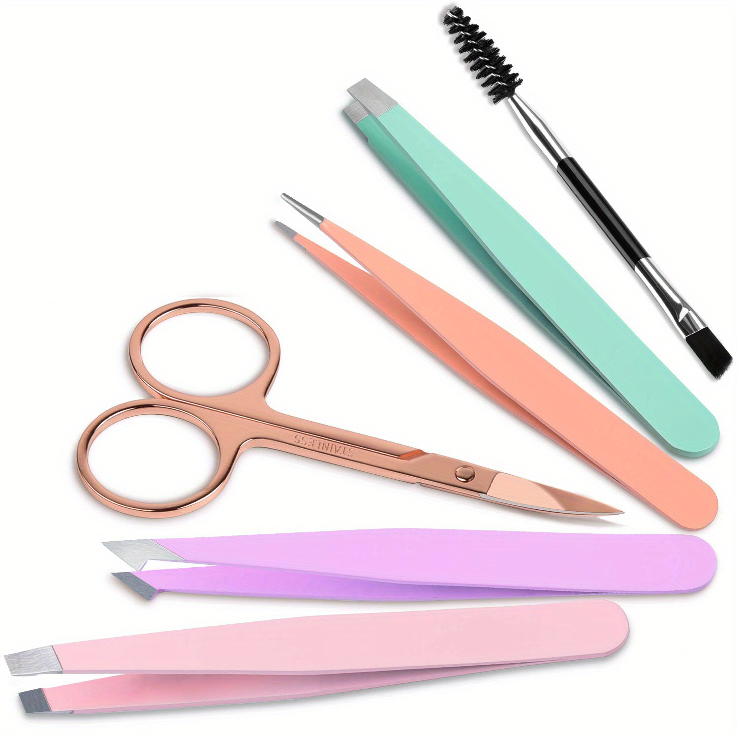 Stainless Steel Tweezers Curved Scissors Set Women Men Temu