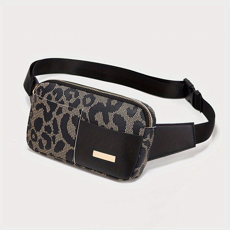 Leopard Pattern Chest Bag, Sports Running Fanny Pack, Fashion Faux Leather Belt  Bag Purse - Temu