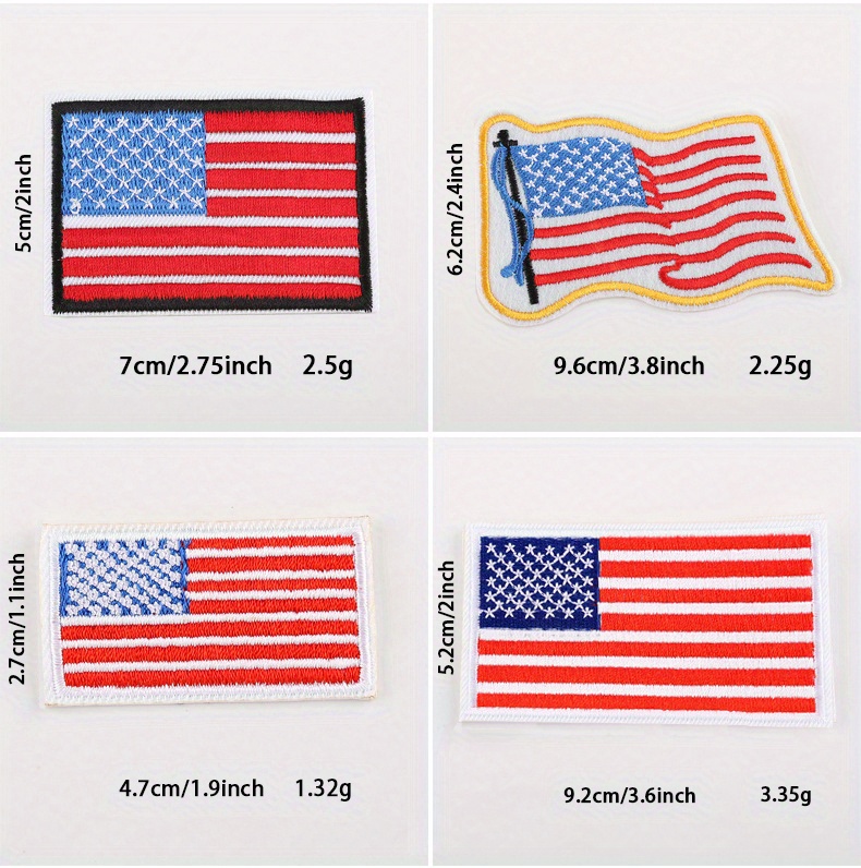 American Flag Embroidered Iron On Patches Diy Sewing For - Temu