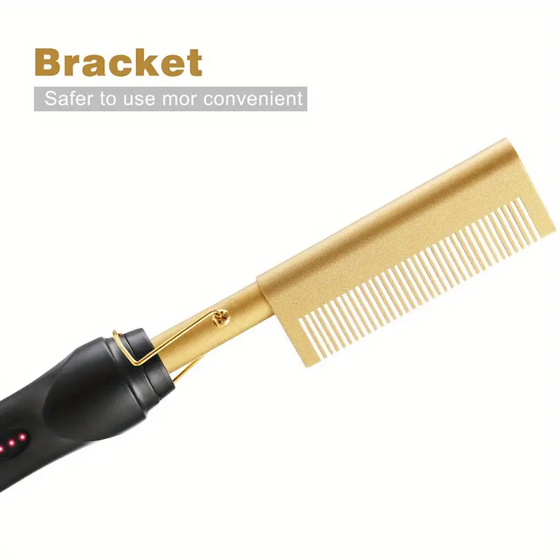 2 in 1 electric hot comb 450 f high heat hair straightener comb ceramic pressing comb with anti scald case dual voltage and 60 min auto shut off details 3