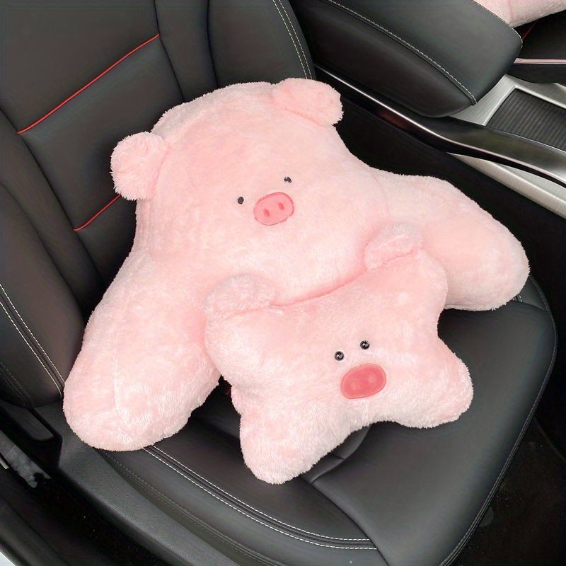 Estel Cartoon Cute Panda Plush Auto Car Seat Headrest Neck Rest Cushion  Pillow 1 Pair with Different Faces