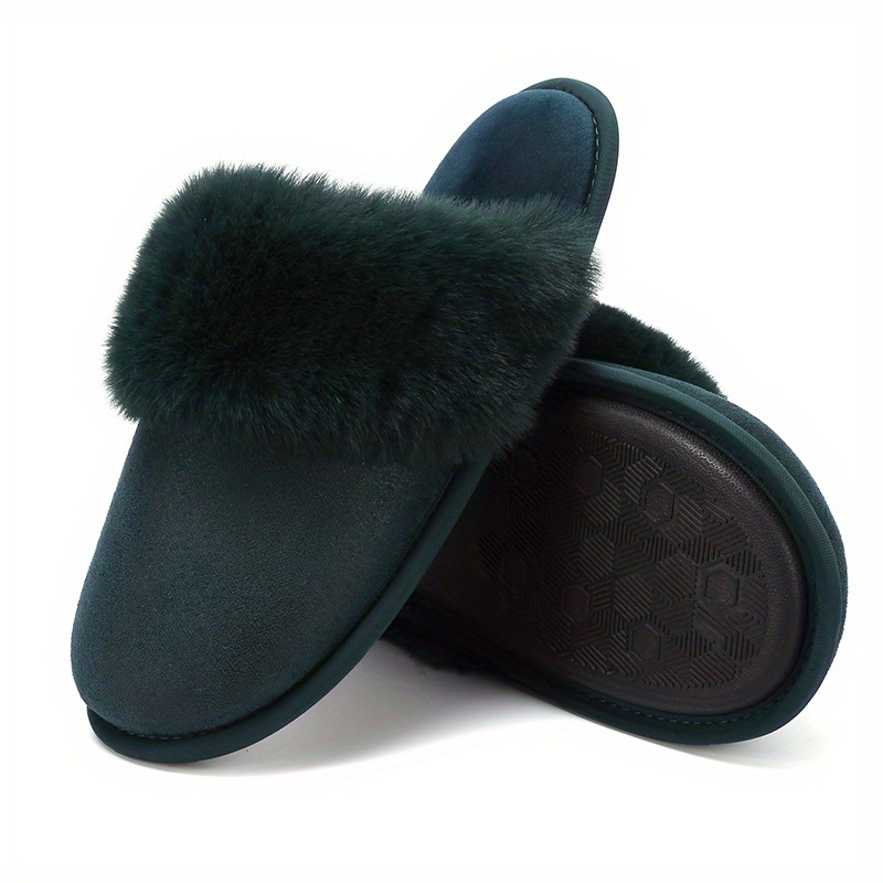 Women's Fluffy Indoor Slippers Warm Comfy Closed Toe Non - Temu