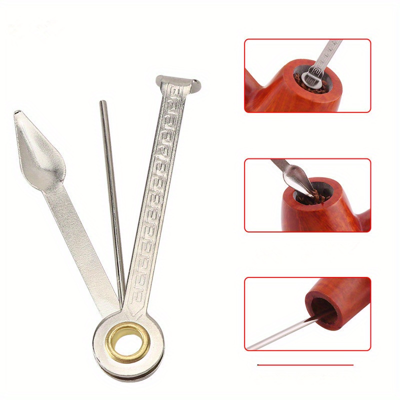 Multifunctional 3in1 Stainless Steel Smoking Tobacco Pipe Cleaner Cleaning  Tool 