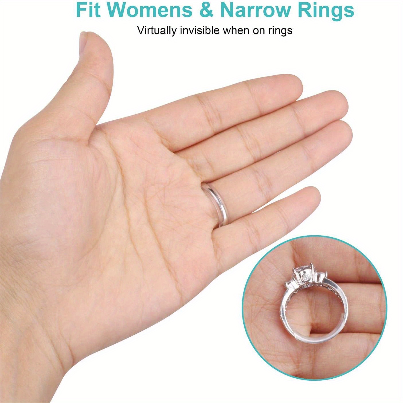 JRONGHE Ring Sizer Adjuster for Loose Rings, 16 Pack 4 Sizes Invisible Ring  Guards for Women and Men,Clear Silicone Ring Size Adjuster,Ring Resizer