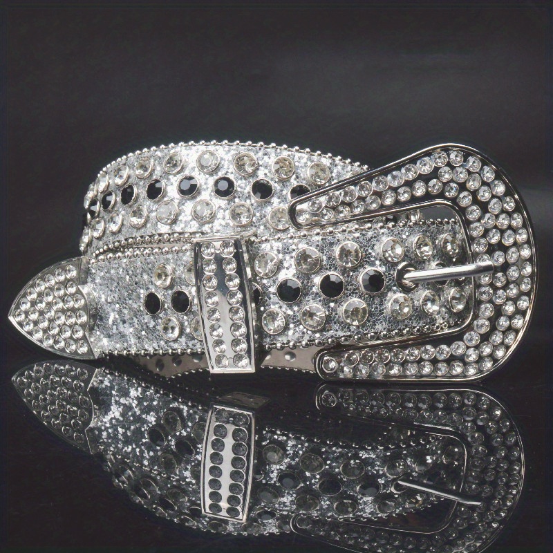 Men's Rhinestone Large Size Leather Belt