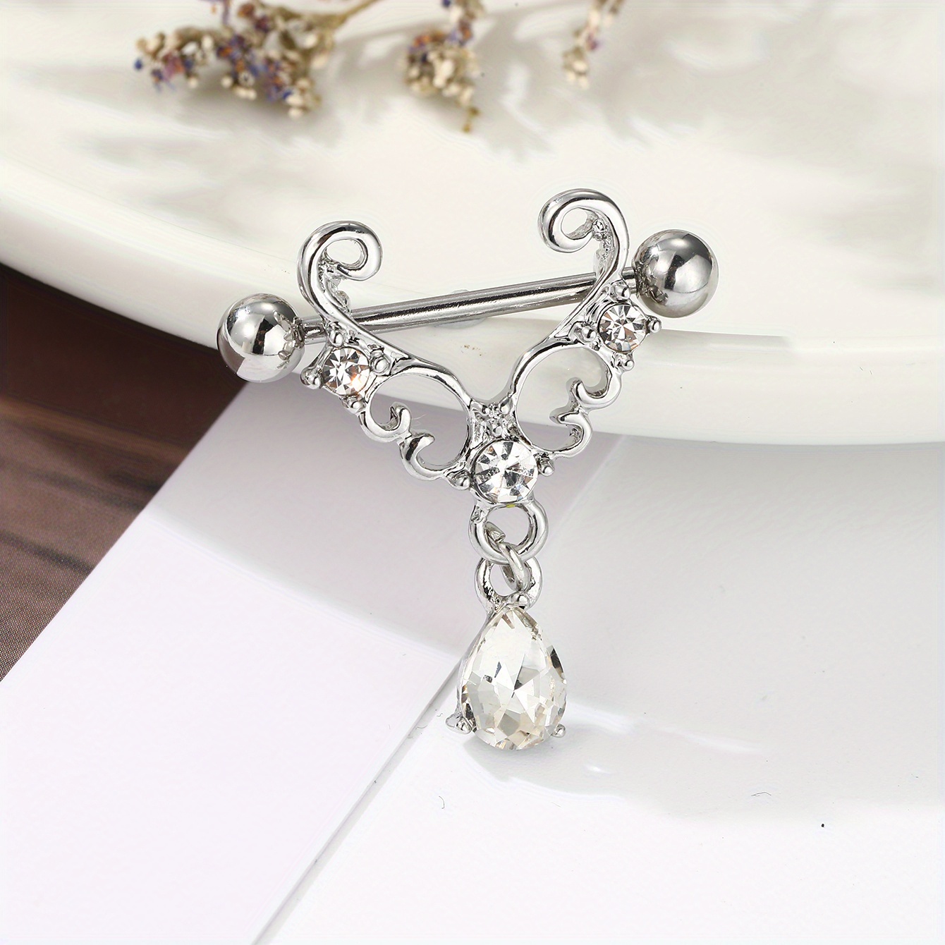 European Water Drop Pendant Nipple Ring Jewelry