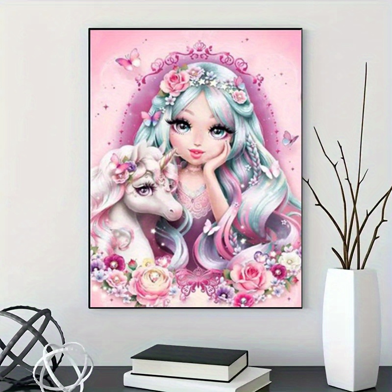 Diamond Painting Anime Fille Mignonne,5D DIY Broderie Diamant Painting  Kits,Adultes Enfants Strass Point De Croix Diamant Arts Craft pour la