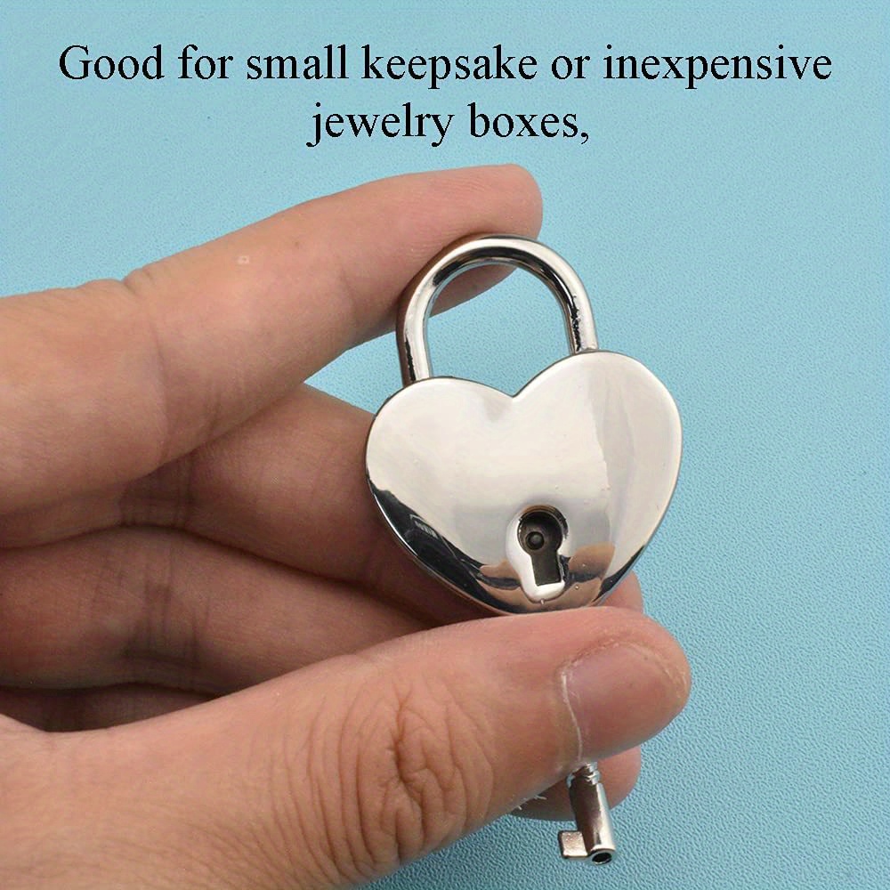 Heart Shaped Padlock Antique Mini Padlock Retro Style Box Temu