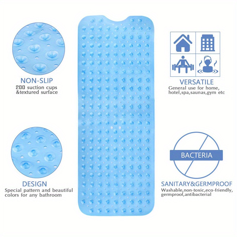 Textured Surface Round Shower Mat Anti-slip Bath Mats With Drain