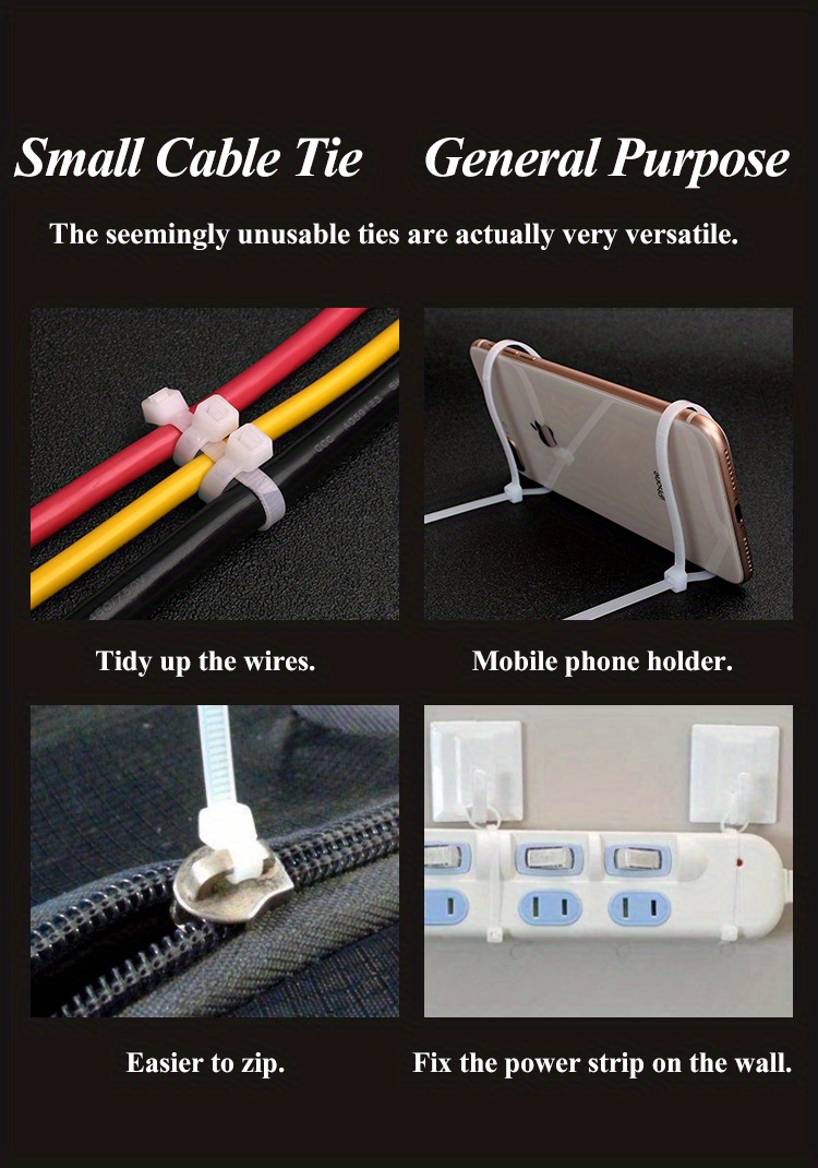 Cable Zip Ties Black Zip Ties Tensile Strength Electrical Temu