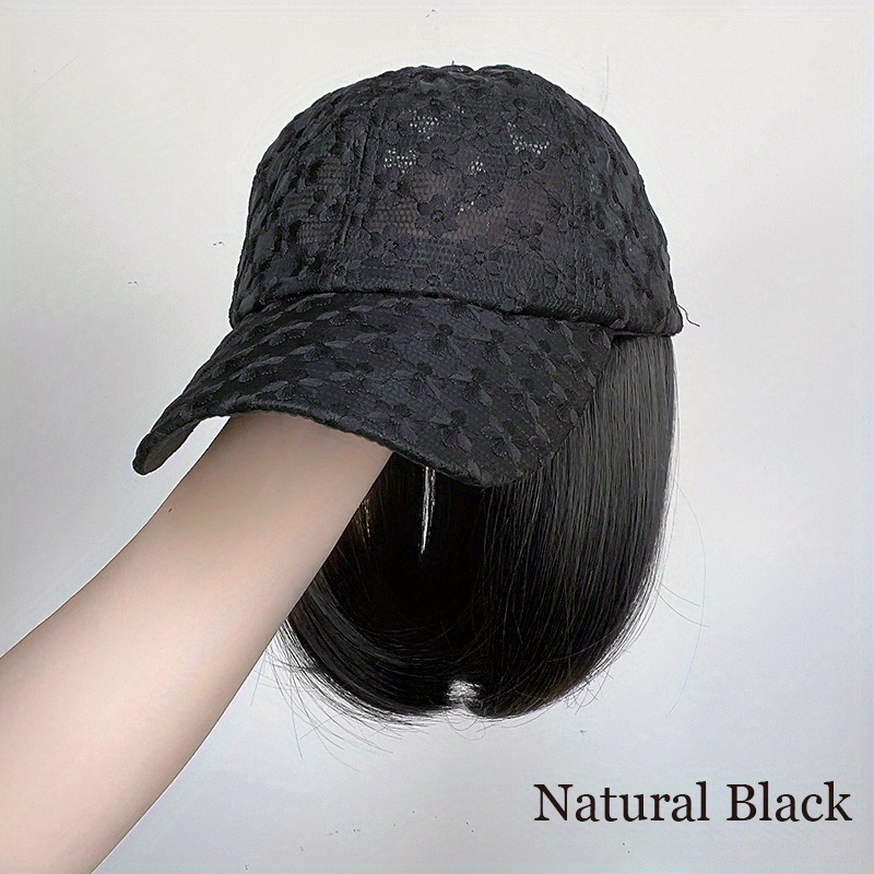 Hat Wigs Synthetic Short Bob Hair Wigs With Hollow Breathable