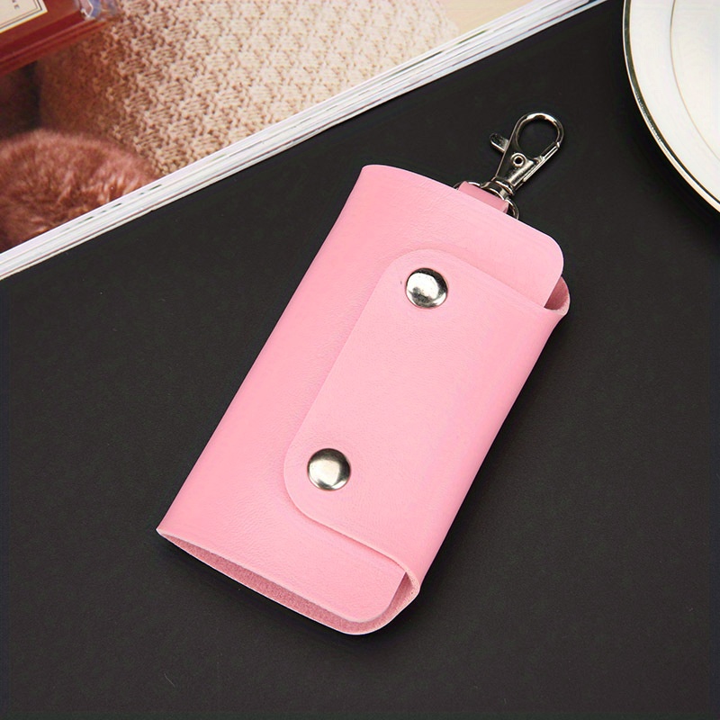 Pink Leather Key case 6 hooks