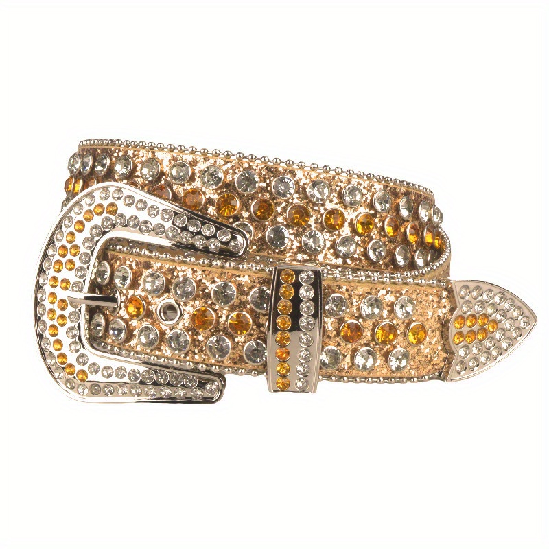 Men's Rhinestone Large Size Leather Belt