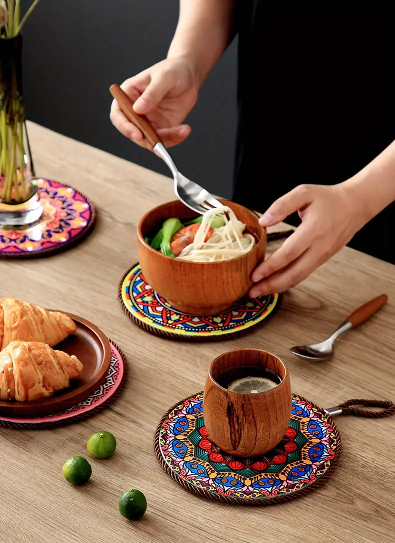 Cork Pot Mat Round Table Pot Coasters Coffee Mug Holder Home Tableware  Decor Mat Kitchen Accessories