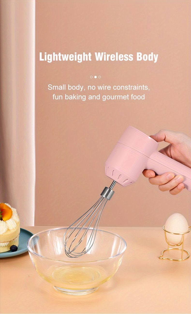 wireless electric egg beater household mini cream automatic transceiver handheld charging mixer for cake baking garlic cutter food cooking machine for sauce chopping 250ml cup 3 leaf blade 3 gear power details 7
