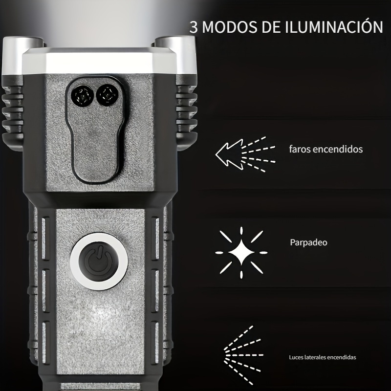 1 Unidad Linterna Multifunción Usb Batería Integrada - Temu