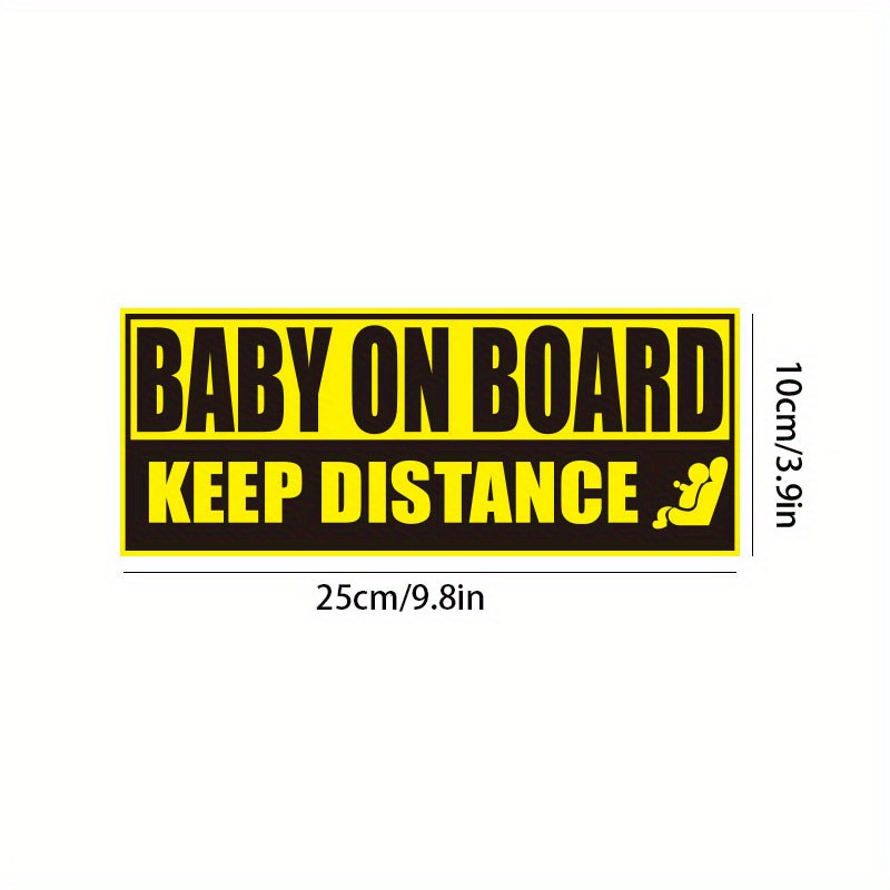 Baby On Board Keep Your Distance Car Sign, Baby On Board Sign, Suction Cup  Sign