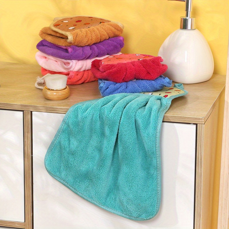 Cute Pattern Hanging Towel For Wiping Hands Thickened - Temu