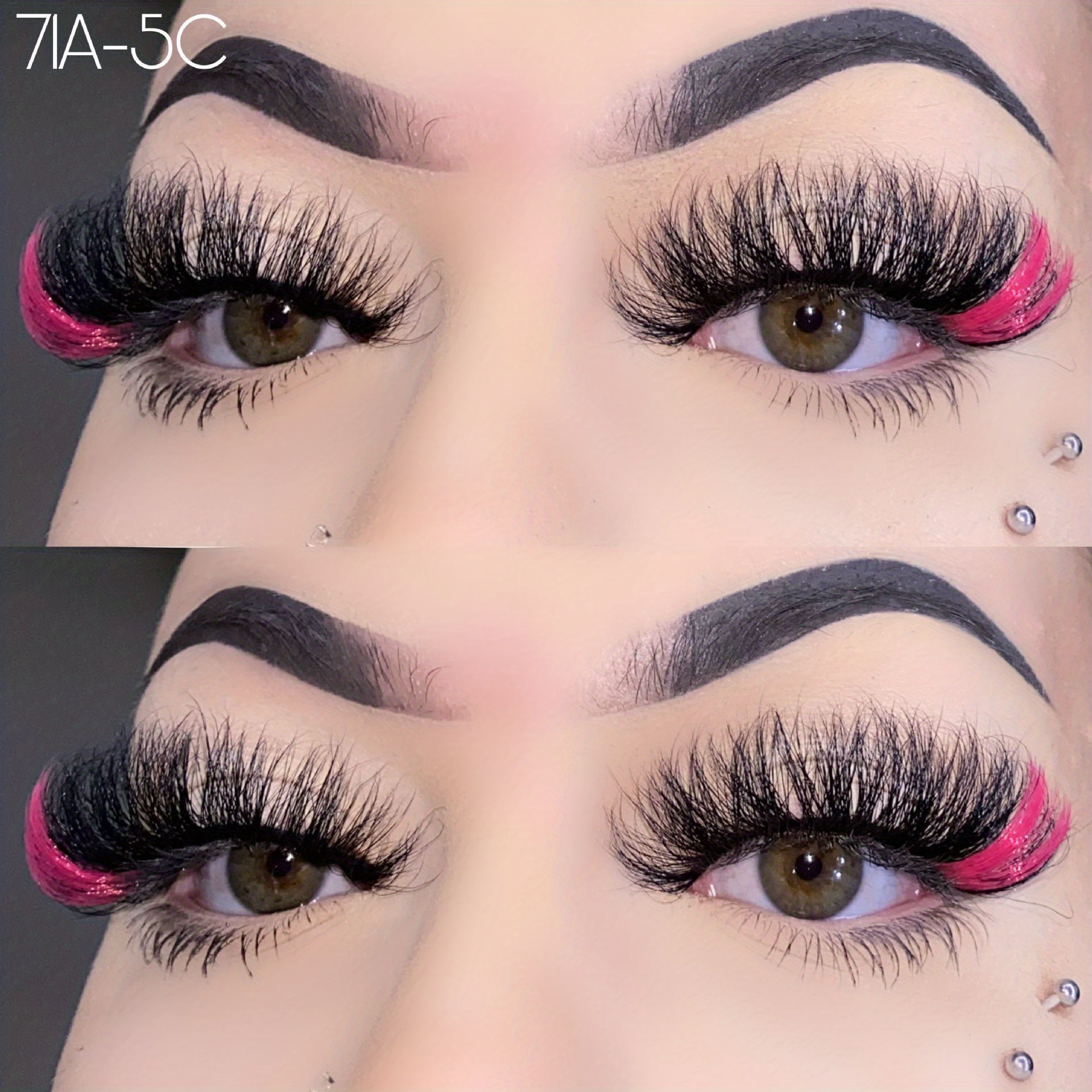 Dramatic 3d Colored Faux Mink Lashes Natural Wispy Fluffy Temu
