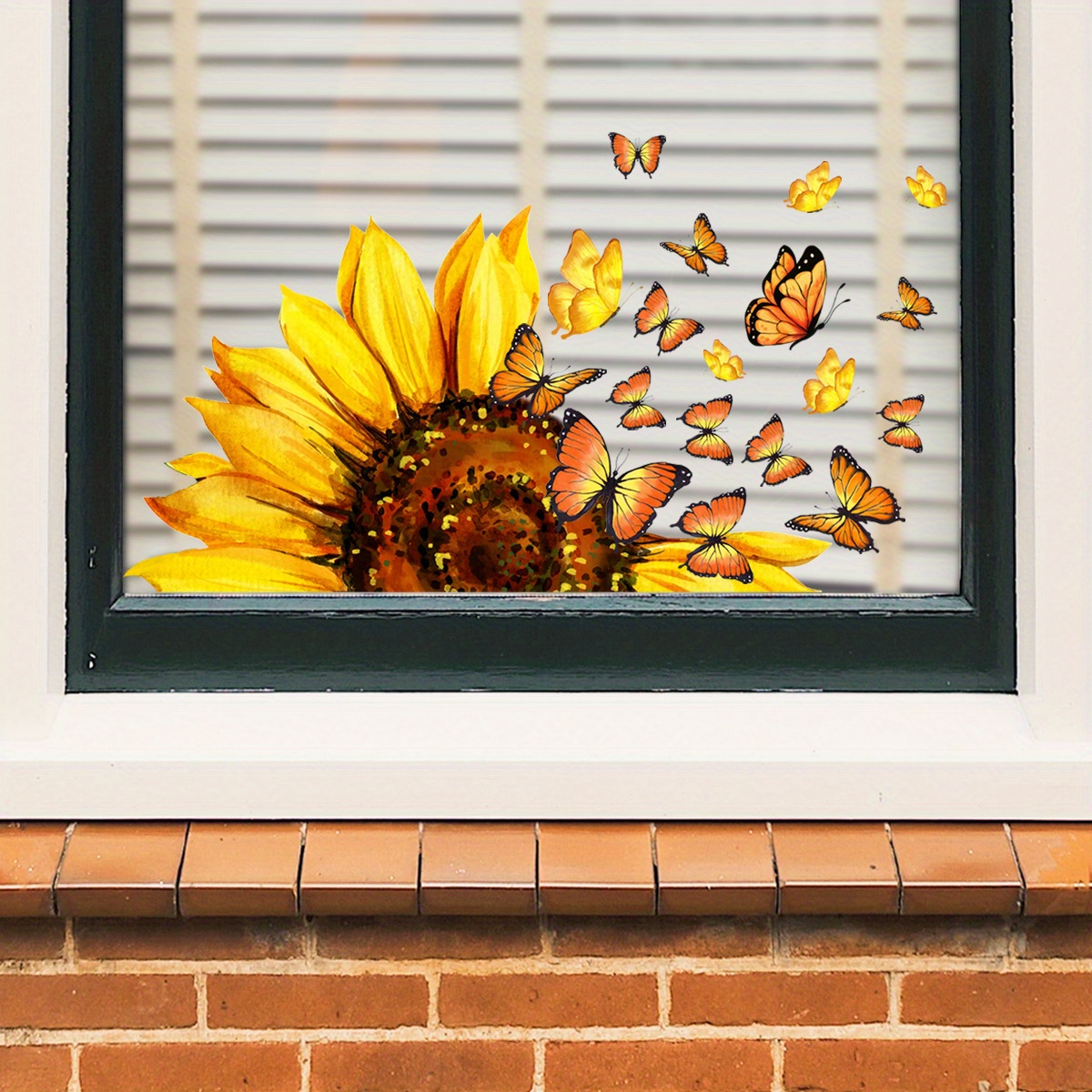 Sunflower Butterfly Wall Sticker Self adhesive Pvc Decal For - Temu