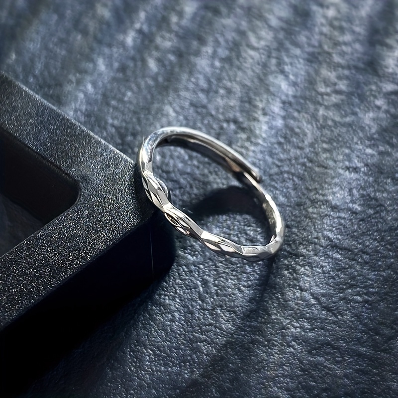 925 Sterling Silver Ring Female Niche Design Cold Ripple Advanced Index  Finger Opening Adjustment Index Finger Ring Tail