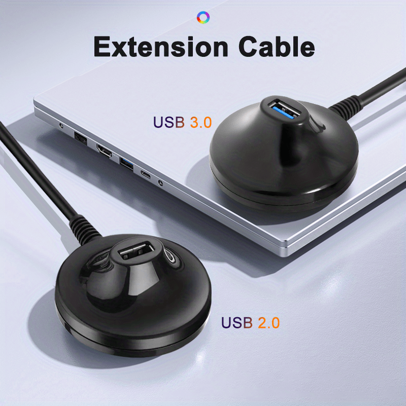 USB Extension Cable with Base, USB Male to Female Cable High-Speed USB3.0 Male to Female Wireless Network Interface Card Base Cable USB3.0 Extension Cable Male to Female Data Transfer Cord Extended Base Docking Extension Cable Cord for USB Flash Drive, Keyboard, Mouse
