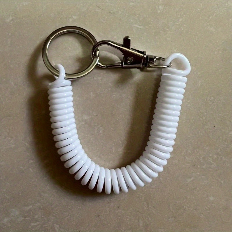 Plastic Spring Rope Keychain Spring Keychain Retractable - Temu Italy