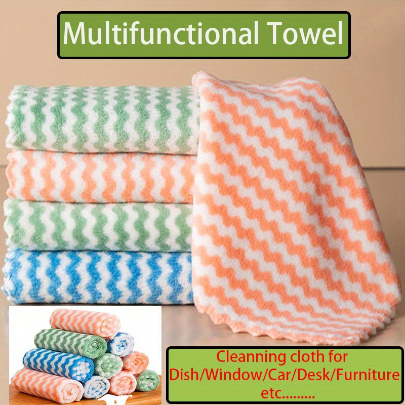 10 5pcs Super Absorbent Microfiber Kitchen Towels Perfect For Cleaning  Dishes Tea Pots Cars Windows More, Shop Now For Limited-time Deals