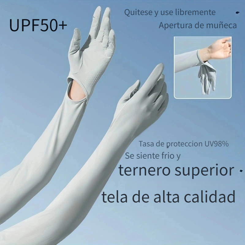 unisex uv protección fingerless guantes upf 50 verano sol guante