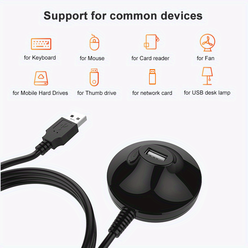 USB Extension Cable with Base, USB Male to Female Cable High-Speed USB3.0 Male to Female Wireless Network Interface Card Base Cable USB3.0 Extension Cable Male to Female Data Transfer Cord Extended Base Docking Extension Cable Cord for USB Flash Drive, Keyboard, Mouse