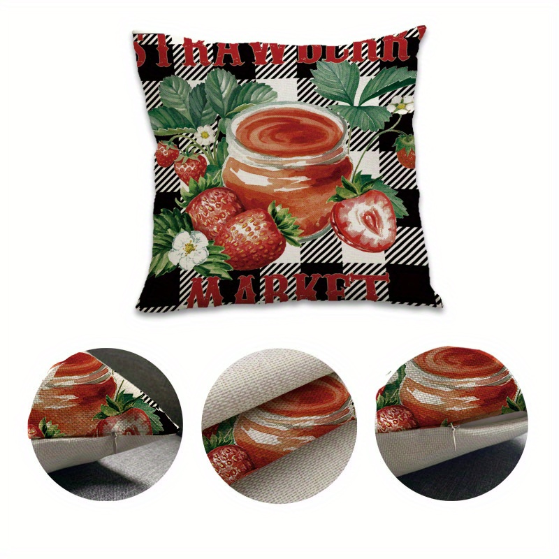 Cake Strawberry Throw Pillowcases, Cotton And Linen Pillow Single-sided  Printed Throw Pillow Covers, For Living Room Bedroom Sofa Home Decor, No Pillow  Insert, - Temu