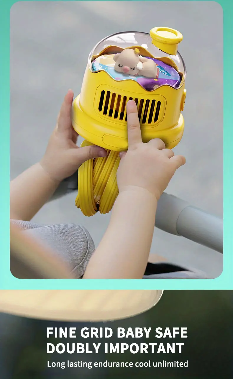 automatic shaking head stroller fan battery capacity 3600mah voltage 3 7v output power 3 5w multi functional tripod three wind speeds can be adjusted one button automatic head shaking 130 mosquito repellent warm night light details 9