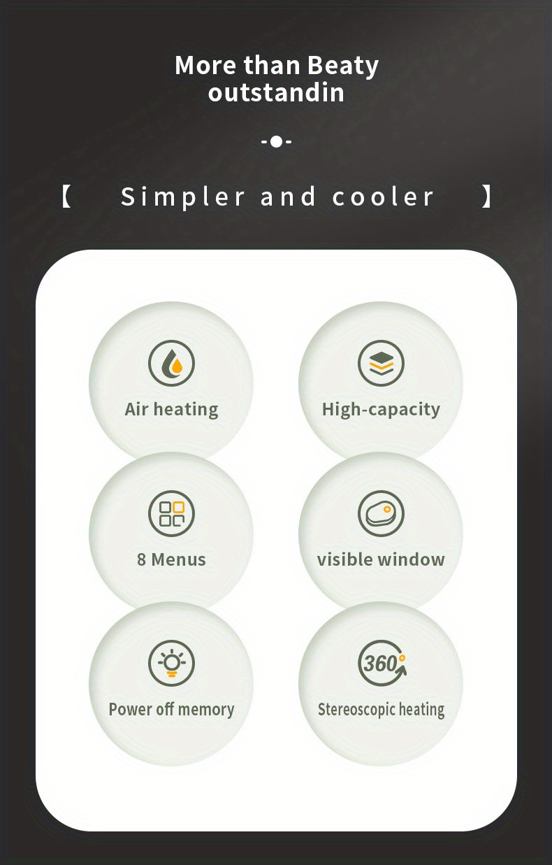 Air Fryer Home Multifuncional Smart con Pantalla Táctil 6L Grande TFixol  Freidora