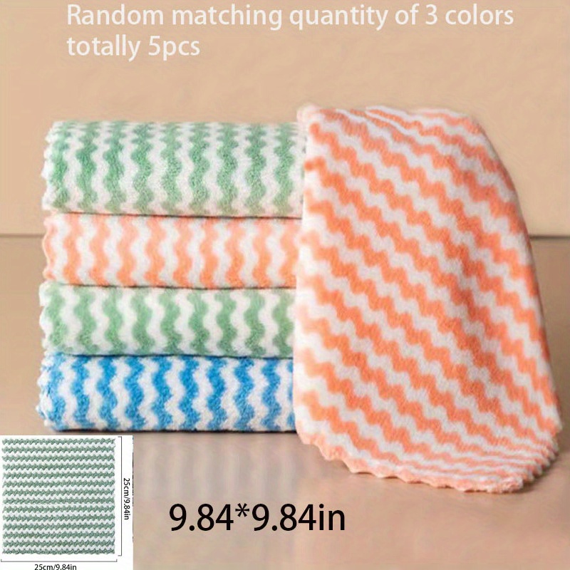 10 5pcs Super Absorbent Microfiber Kitchen Towels Perfect For Cleaning  Dishes Tea Pots Cars Windows More, Shop Now For Limited-time Deals