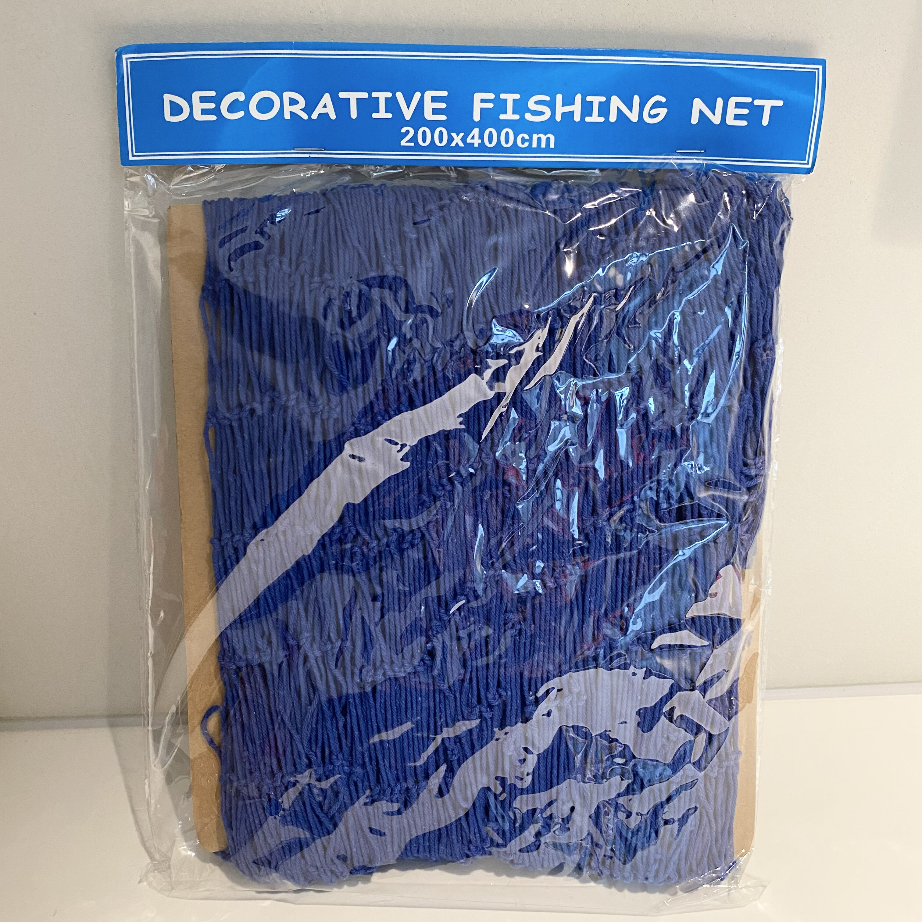 Blue Panda - Red de pesca náutica decorativa, algodón, para el mar, playa,  fiesta temática de pesca, estilo mediterráneo, 2 x 1.27 m, Mediterráneo