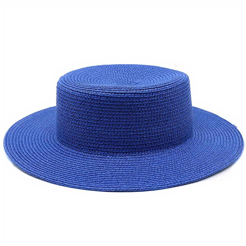 Fedora Hat Ground Straw Raffia Straw Blue- Barts Reference : 10224