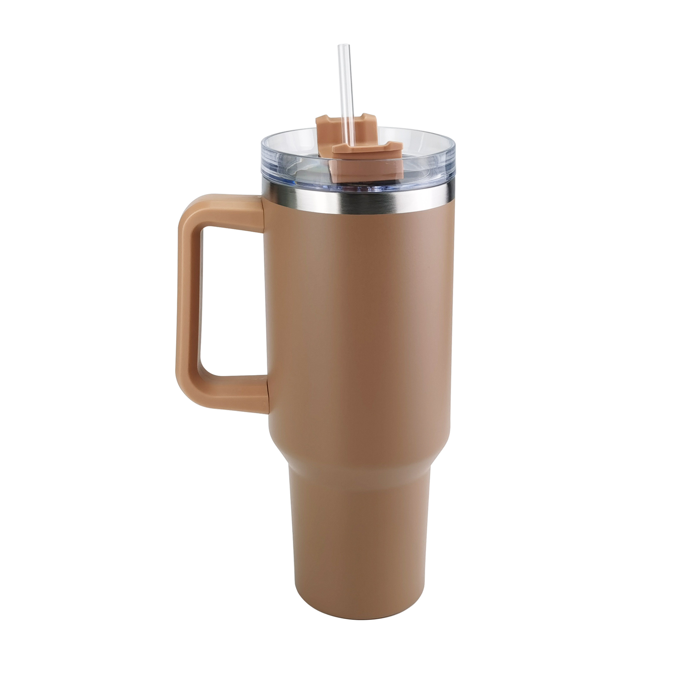 Simple Plain Brown Minimalist Modern Your Name Thermal Tumbler