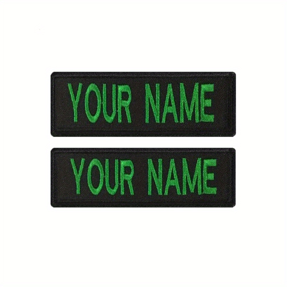 Kamao Custom Embroidery Name Patches,2 Pieces Personalized Tactical Number Tag Iron Onhook Fastener for Multiple Clothing Bags Jackets Work Shirts