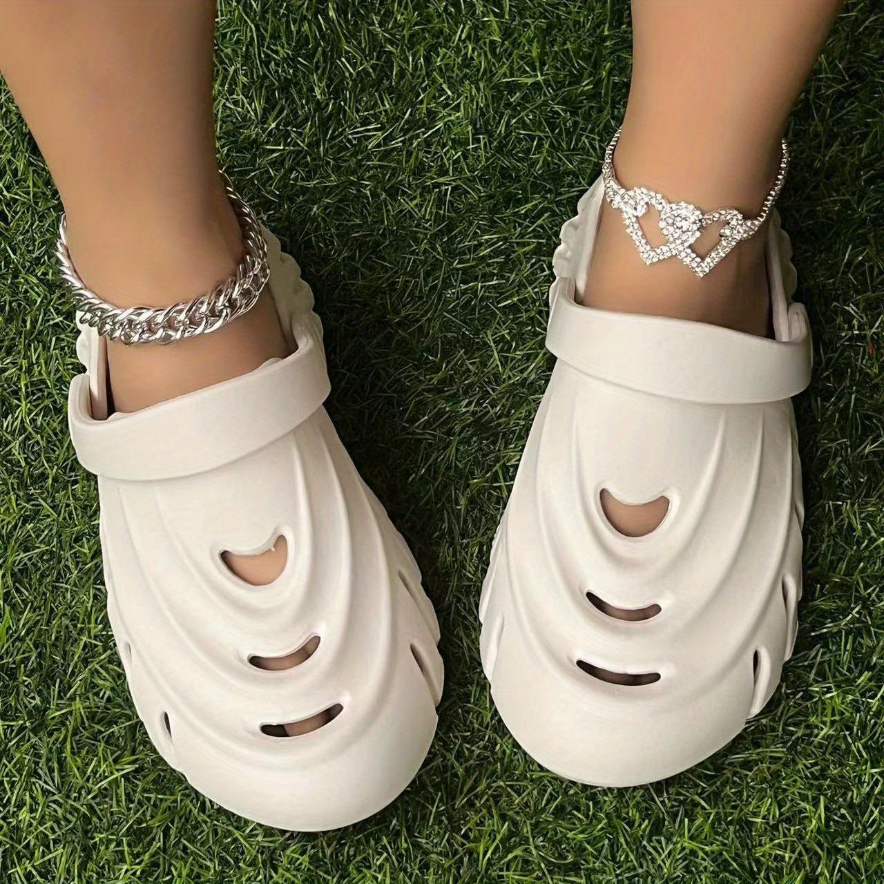 Women s Trendy Platform Clogs Solid Color Closed Toe Hollow Temu