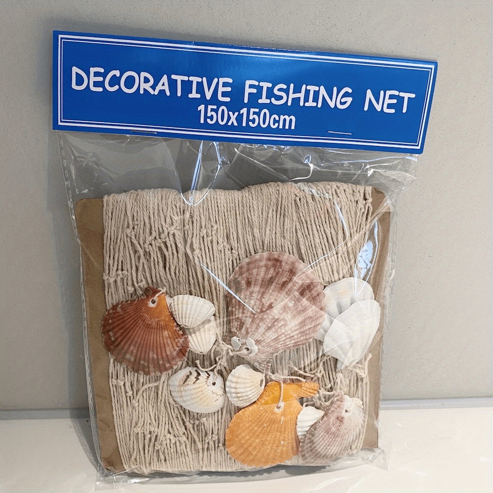 Decorative Fish Net - 5 ft x 10 ft Knotted - Use For Shell Displays
