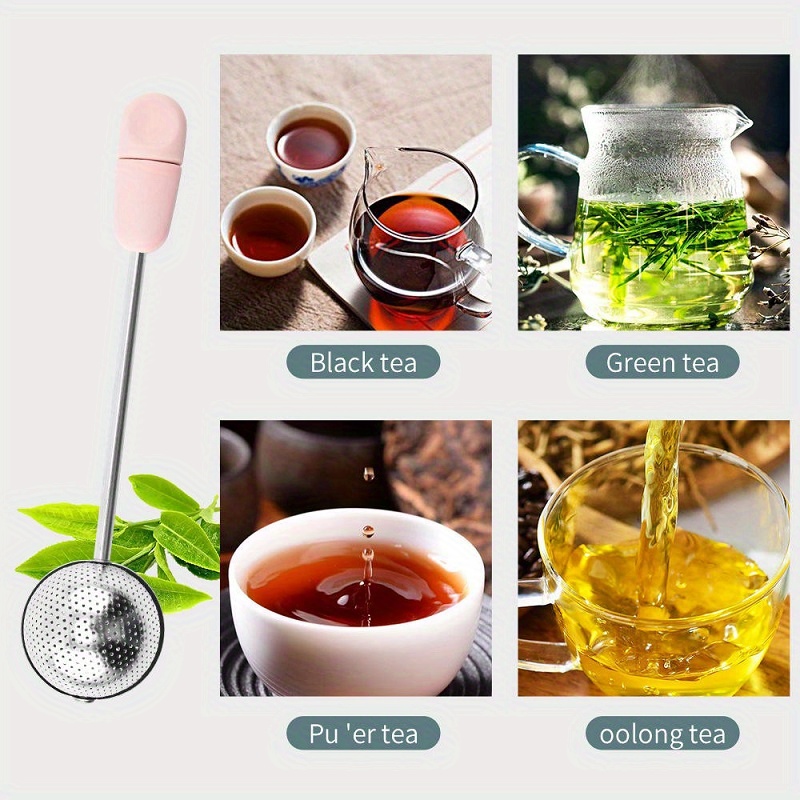 1pc stainless steel tea infuser reusable mesh tea strainer for loose leaf green tea   mug and teapot teaware details 6