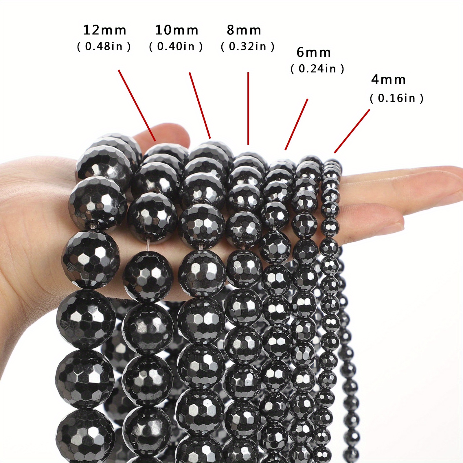 Black Faceted Hematite Beads Natural Stone Beads Round Loose Beads For  Jewelry Making Diy Bracelet Accessories - Temu United Arab Emirates