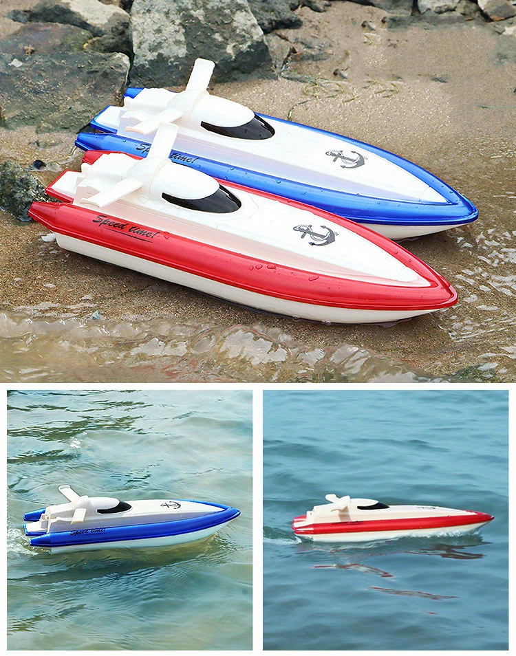2.4GHz RC Boat Dual Motors RC Boats Water Toy for Adults Kid (Blue 0ne  Ver.) 